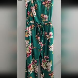 Express Green Floral Jumpsuit
